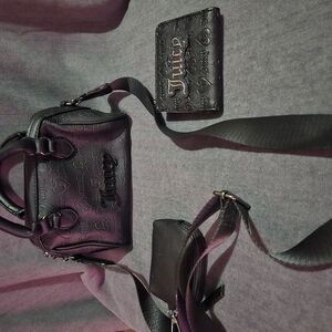 Juicy Couture Black Embossed Women's Bag Set